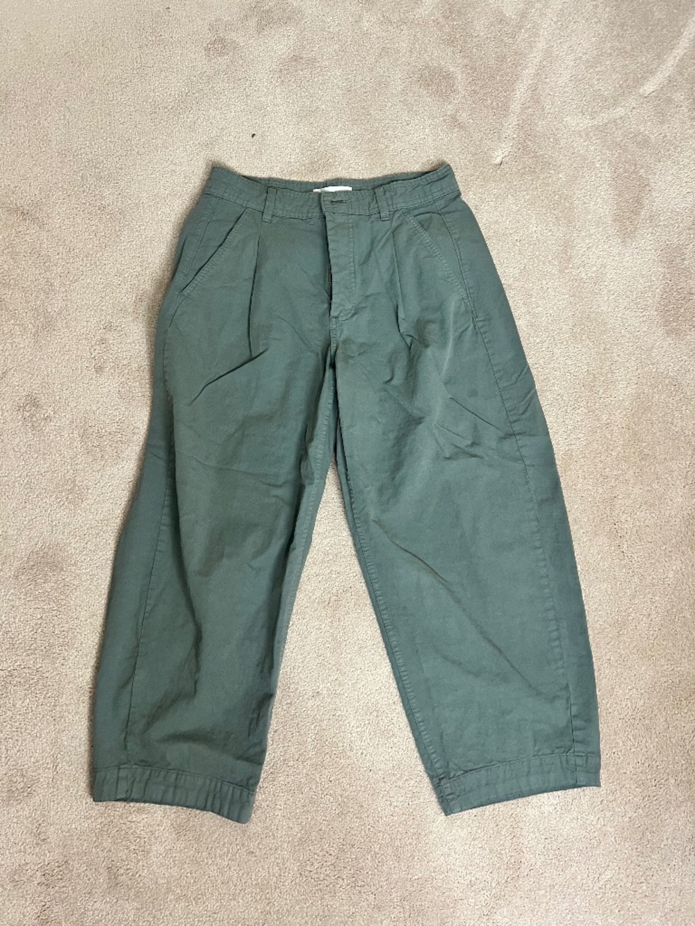 Everlane Olive Pleated Wide Leg Pants Size 6
